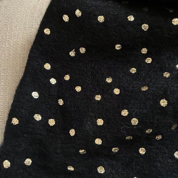 Sezane Talitha Cardigan Small Black/Gold Dots French Causal Knit Soft - Picture 9 of 11